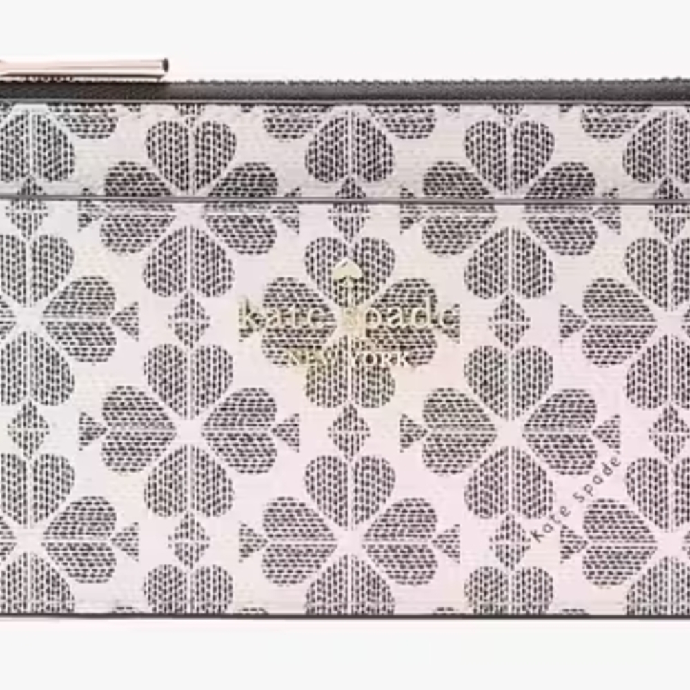 Kate Spade Black and White Signature Spade Flower Design Wallet. NWT